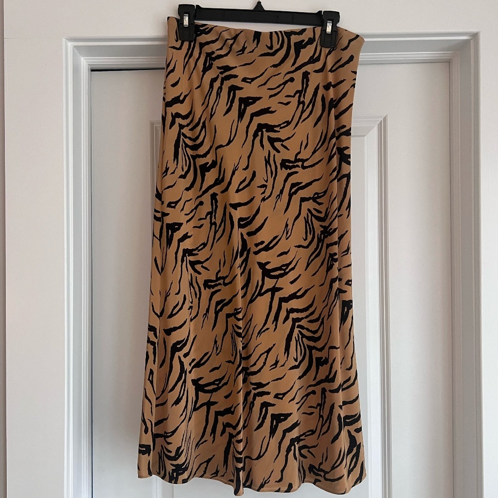Madewell Slip Skirt in Tiger Stripe